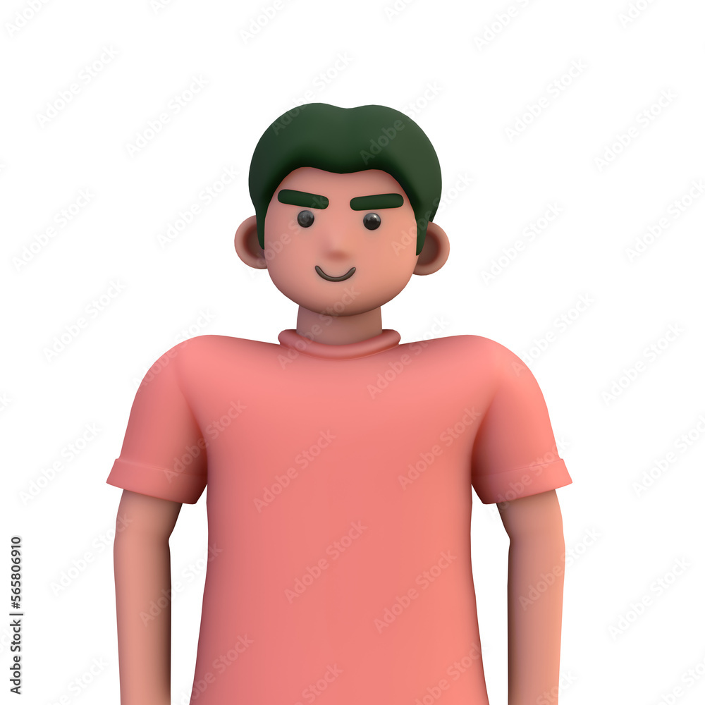 3D ILLUSTRATION RENDERING. PORTRAIT SMILLING MAN CUTE CARTOON CHARACTER YOUNG MALE MODEL STANDING ON ISOLATED WHITE BACKGROUND. MINIMAL SOCIAL MEDIA AVATAR PEOPLE PROFILE PICTURE DESIGN.
3D ILLUSTRATION RENDERING. PORTRAIT SMILLING MAN CUTE CARTOON CHARACTER YOUNG MALE MODEL STANDING ON ISOLATED WHITE BACKGROUND. MINIMAL SOCIAL MEDIA AVATAR PEOPLE PROFILE PICTURE DESIGN.