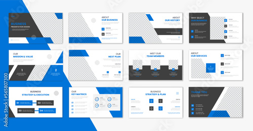 Billede på lærred Corporate template presentation design , business presentation slideshow for bro