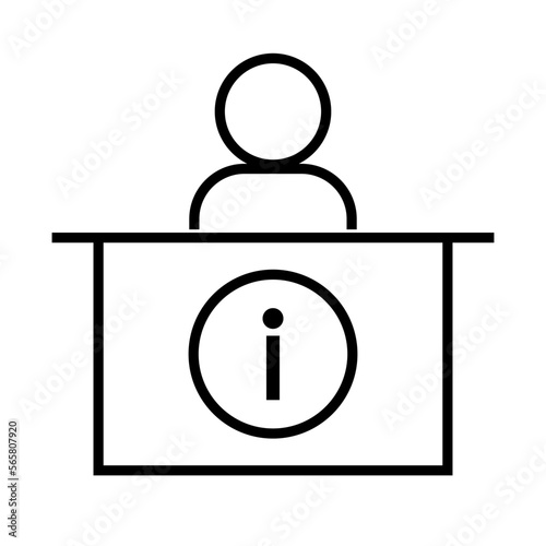 Simple Reception Icon. Information desk. Vector.