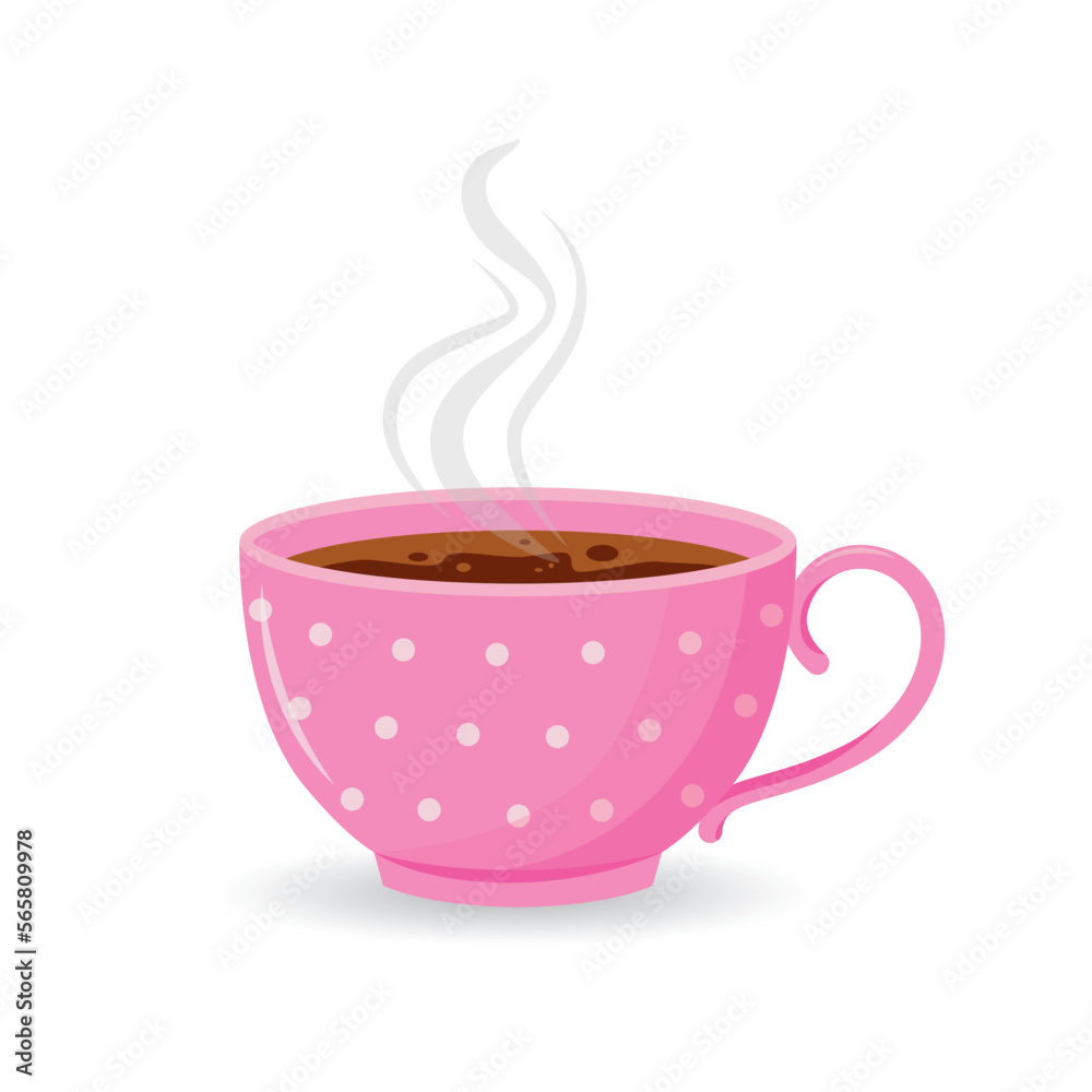 Vector beautiful cup with fresh hot coffee. Vector beautiful cup with fresh hot coffee.