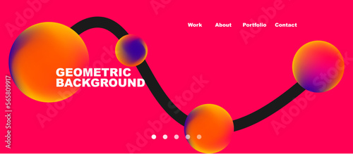 Network concept, line points connections geometric landing page background.