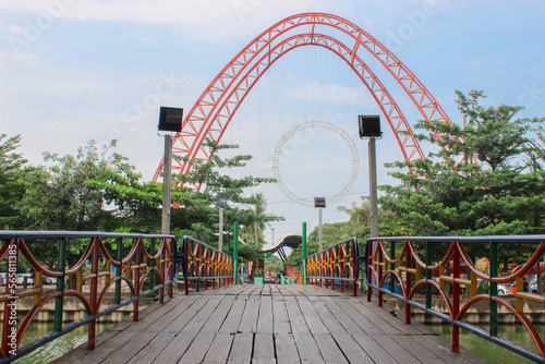 a bridge to ancol playground, Ancol is a playground in Jakarta, Indonesia photo