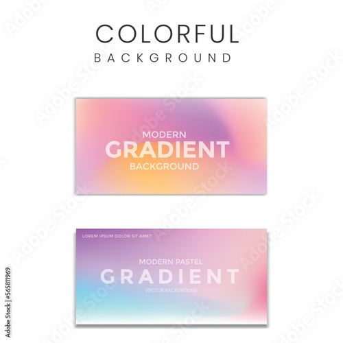 Pastel Gradient concept vector colorful background set.