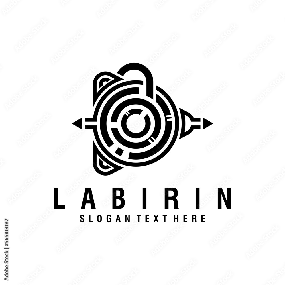 labirin line logo design vector labirin line logo design vector