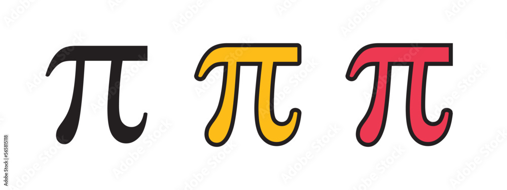pi mathematics symbol icon vector on white background - obrazy, fototapety, plakaty 