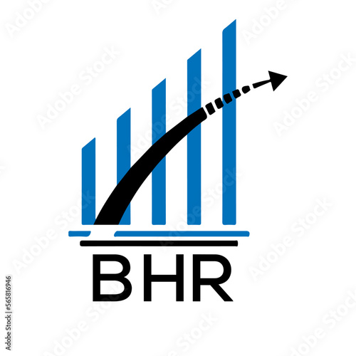 BHR letter logo. BHR blue image on white background. BHR vector logo design for entrepreneur and business. BHR best icon.
 photo