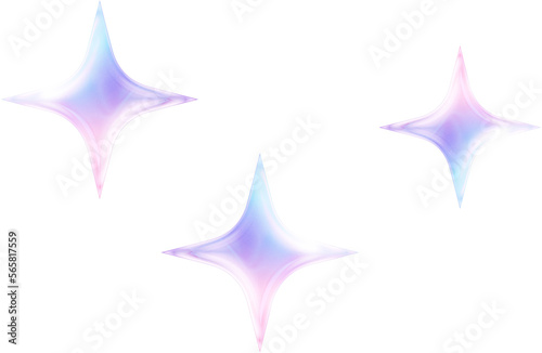 Dreamy color gradient glowing shiny abstract sparkles star shape clean icon.