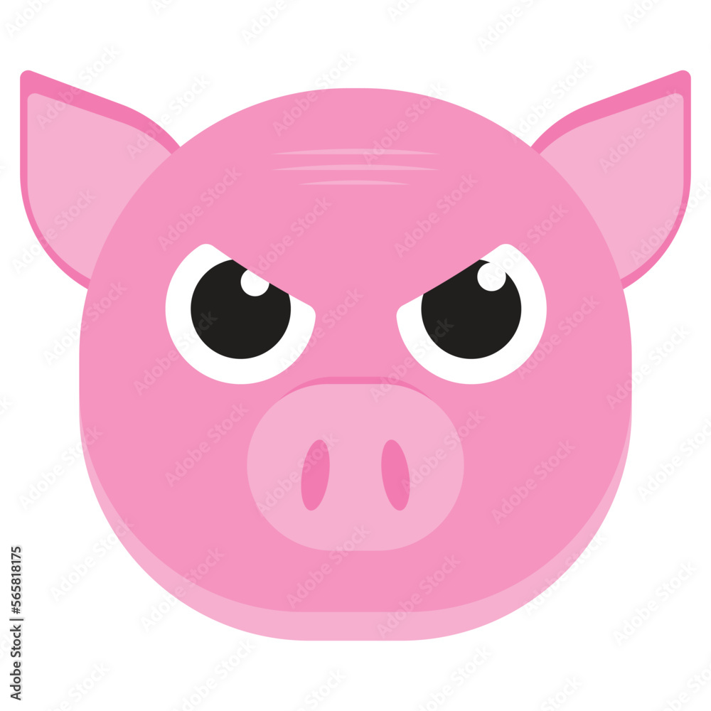 face pig angry illustration