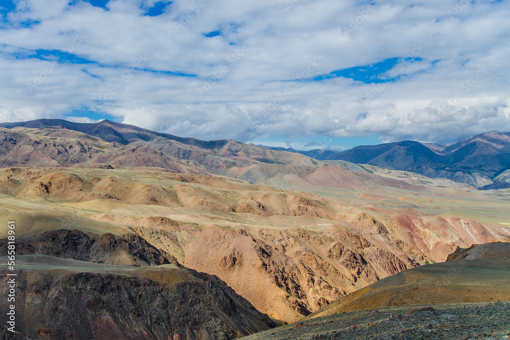 Obraz premium altay, mountain, landscape, sky, nature, summer, hill, peak, rock