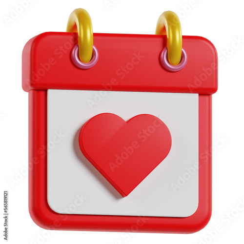 3d love calendar valentine icon