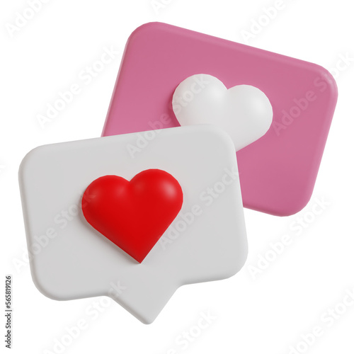 Fotografie 3d love message valentine icon