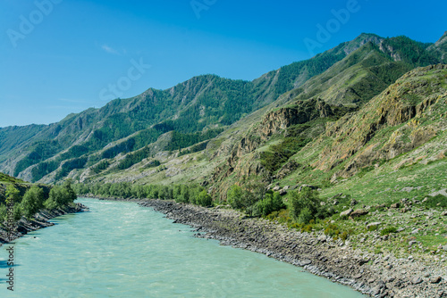 altay, mountain, landscape, sky, nature, summer, hill, peak, rock