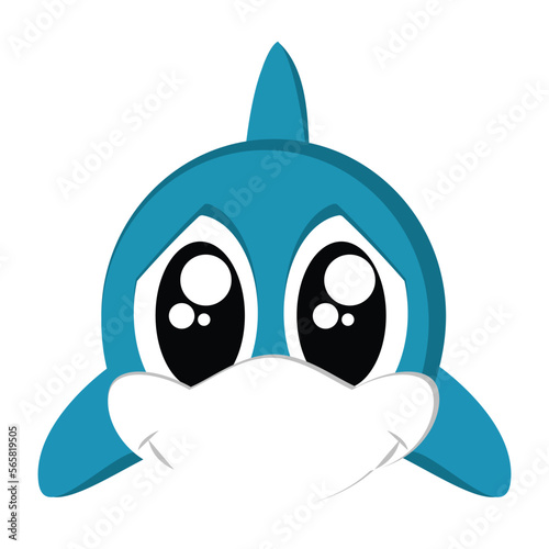 face baby shark sad illustration