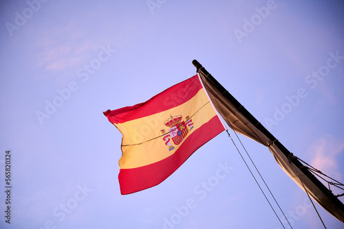 Spanish national flag with coat of arms