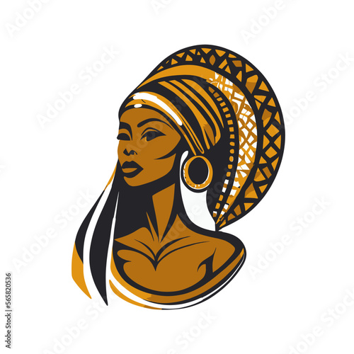 Beautiful black afro women illustration, African woman artwork vector