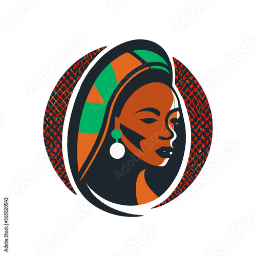 Beautiful black afro women illustration, African woman artwork vector