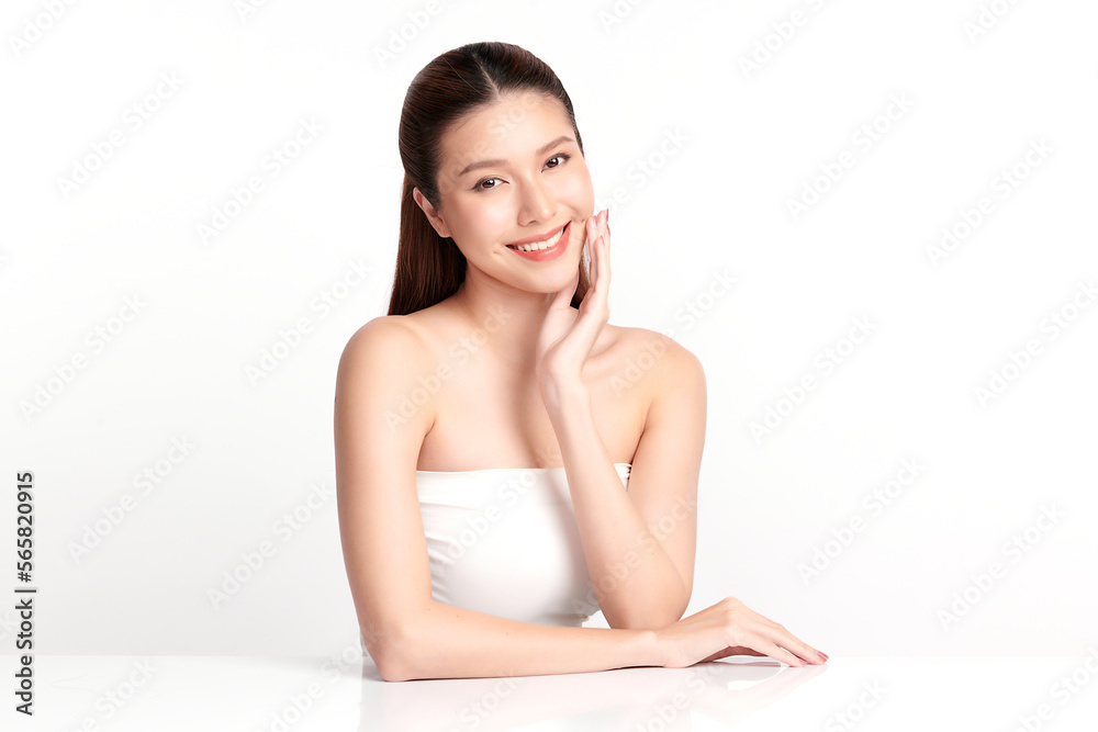 Beautiful young asian woman with clean fresh skin on white background, Face care, Facial treatment, Cosmetology, beauty and spa, Asian women portrait. Beautiful young asian woman with clean fresh skin on white background, Face care, Facial treatment, Cosmetology, beauty and spa, Asian women portrait.