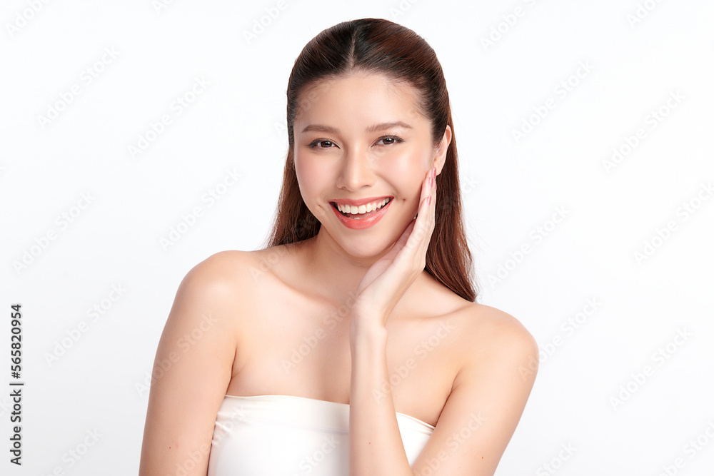 Beautiful young asian woman with clean fresh skin on white background, Face care, Facial treatment, Cosmetology, beauty and spa, Asian women portrait. Beautiful young asian woman with clean fresh skin on white background, Face care, Facial treatment, Cosmetology, beauty and spa, Asian women portrait.