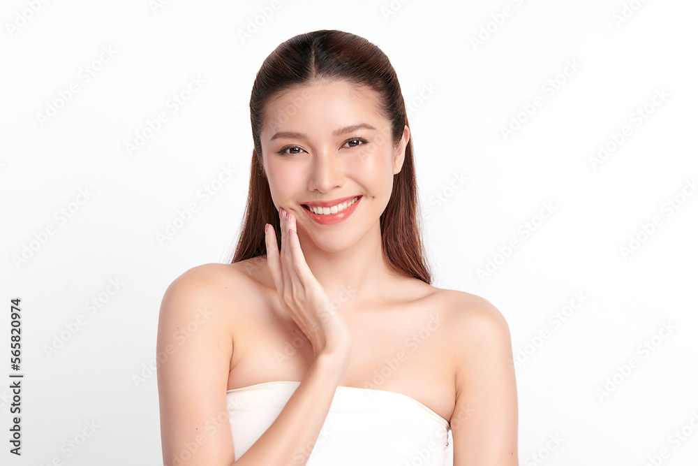 Beautiful young asian woman with clean fresh skin on white background, Face care, Facial treatment, Cosmetology, beauty and spa, Asian women portrait. Beautiful young asian woman with clean fresh skin on white background, Face care, Facial treatment, Cosmetology, beauty and spa, Asian women portrait.