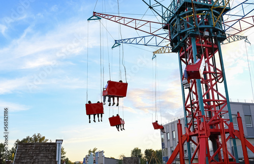 amusement park with ferris wheel photo