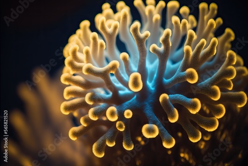 glowing coral close up, generative ai composite