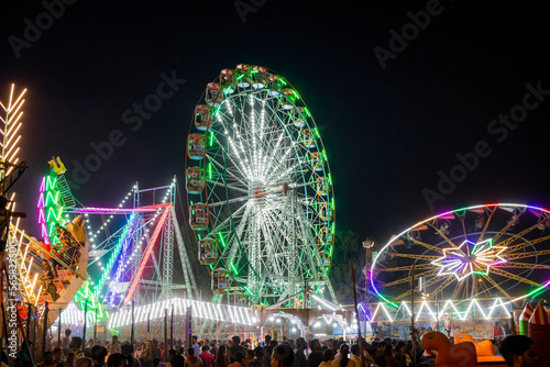 Various rides during Fairs in India photo