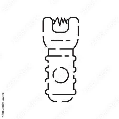 Police line icon. Law and Judgement line icons. Justice, Court of law and Government vector linear icon. Electroshock weapon