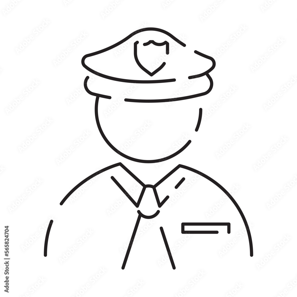 Police line icon. Law and Judgement line icons. Justice, Court of law and Government vector linear icon. Police officer