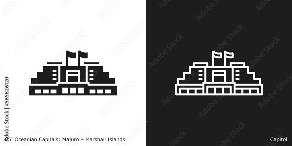 Obraz premium Capitol Icon. Landmark building of Majuro, the capital city of Marshall Islands 