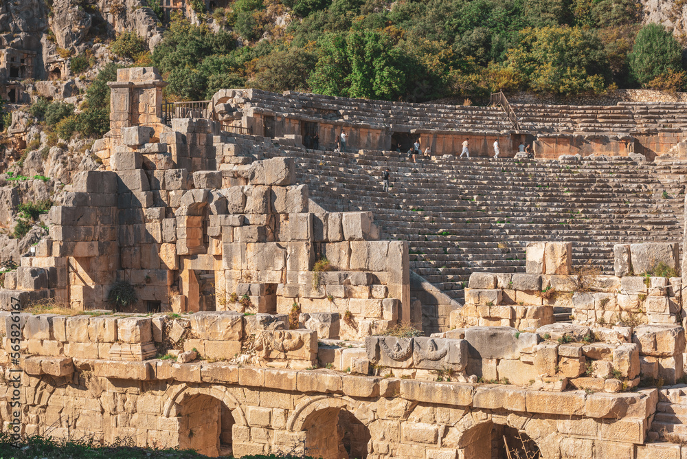Antique theater in the ancient city of Myra. Demre, Antalya, Turkey.