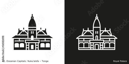 Royal Palace Icon. Landmark building of Nuku‘alofa, the capital city of Tonga
 photo