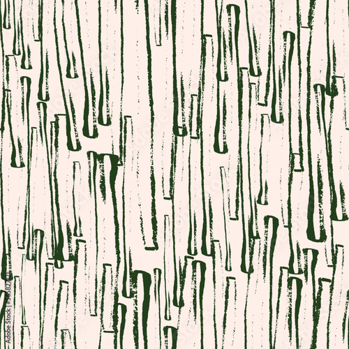 Hand-drawn vector seamless pattern of wooden planks, bark, and driftwood. Linear rustic vintage aesthetic, great as backgrounds and overlays, scale to any size.