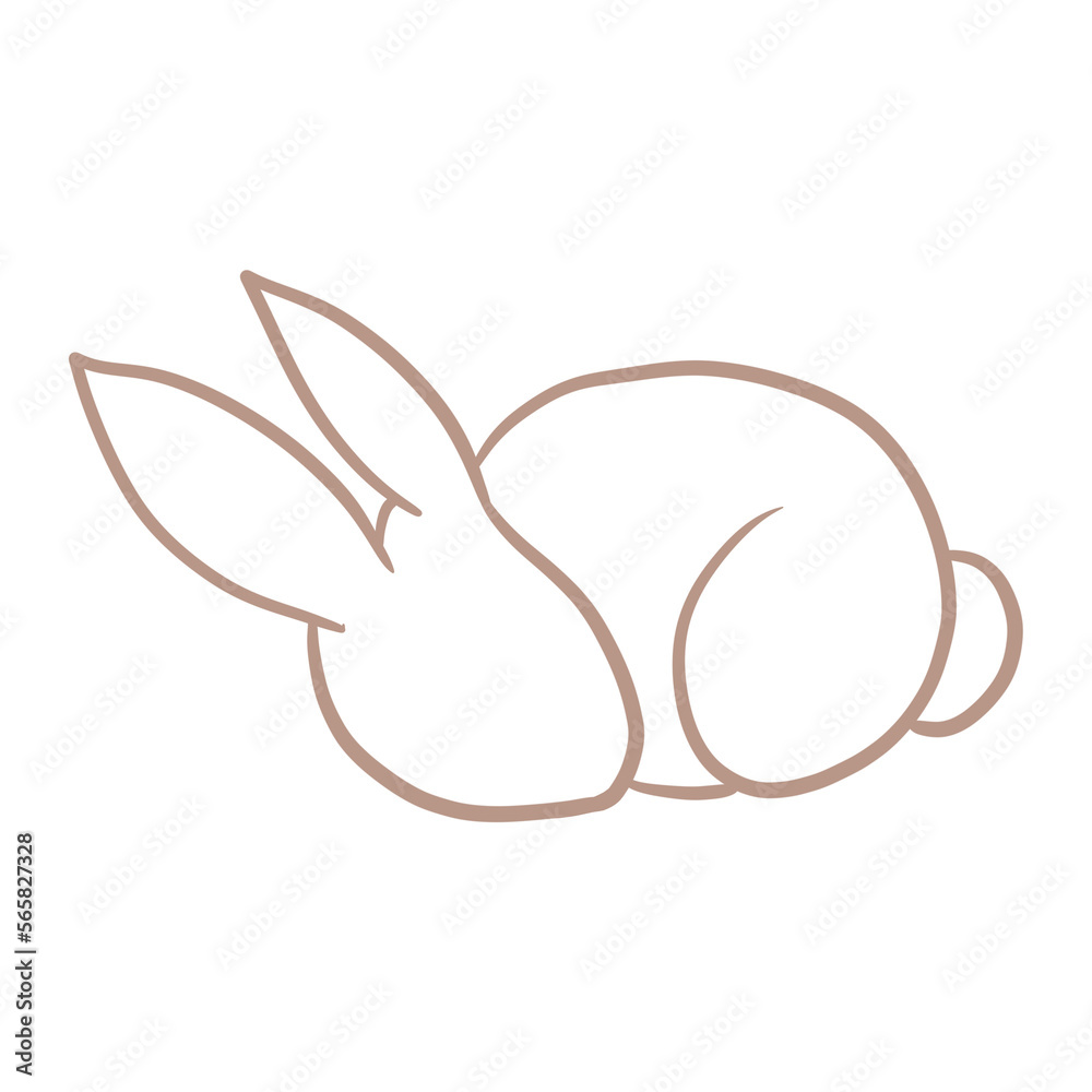 Obraz premium Sleeping Rabbit Outline