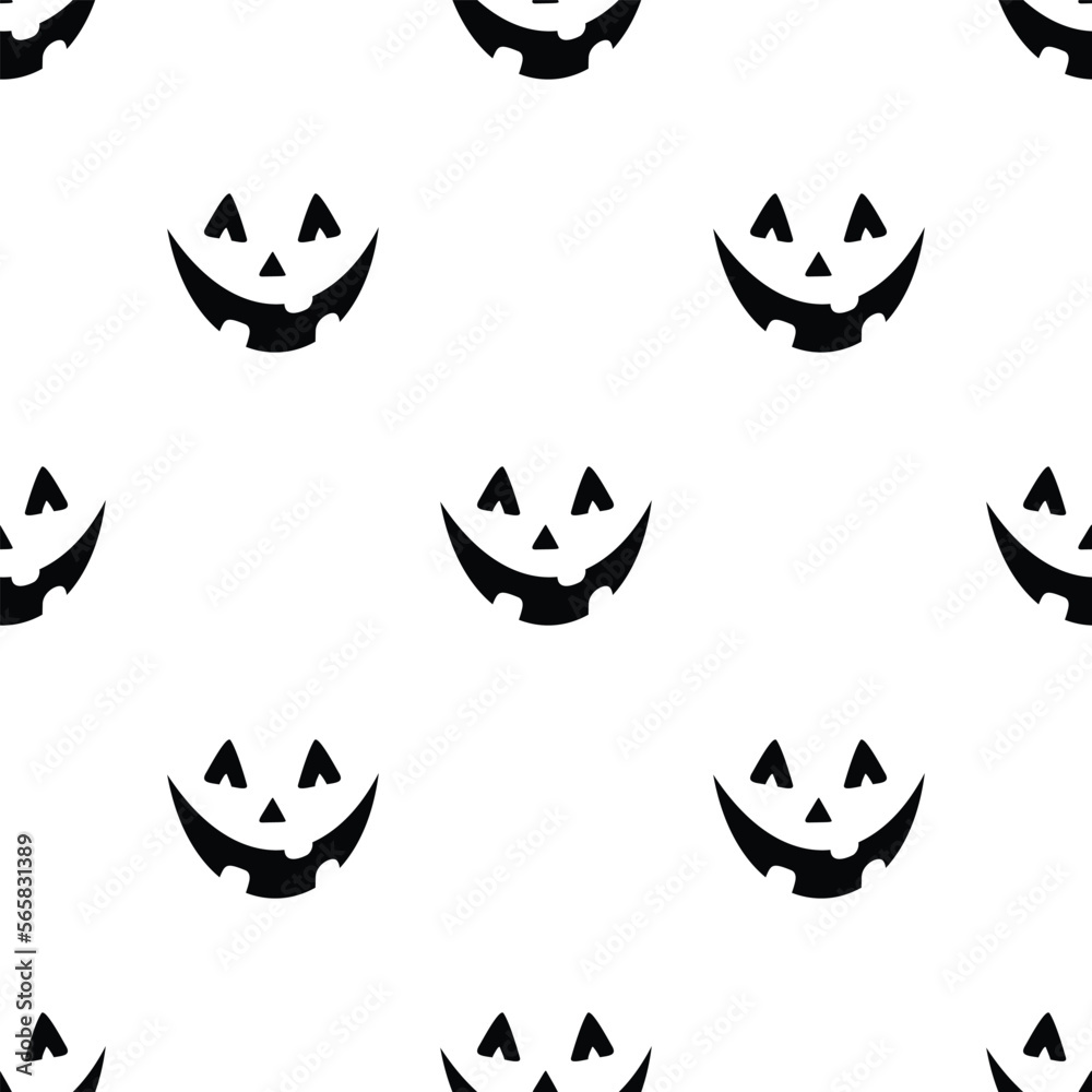 Seamless Pattern with Spooky Smile. Fall Halloween Collection. Decorative Design for Prints, Fabrics, Wallpapers etc. Abstract Art. Modern Style. Vector Illustrations Seamless Pattern with Spooky Smile. Fall Halloween Collection. Decorative Design for Prints, Fabrics, Wallpapers etc. Abstract Art. Modern Style. Vector Illustrations