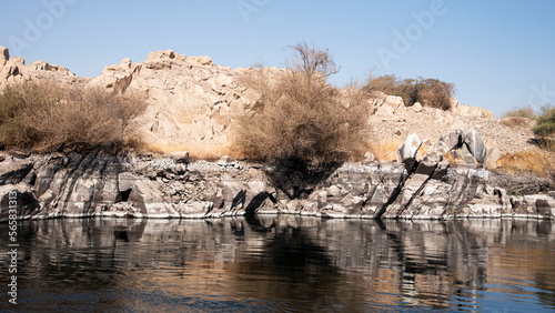 Landscape of Nile river while Nile cruise in Egypr, Luxor photo