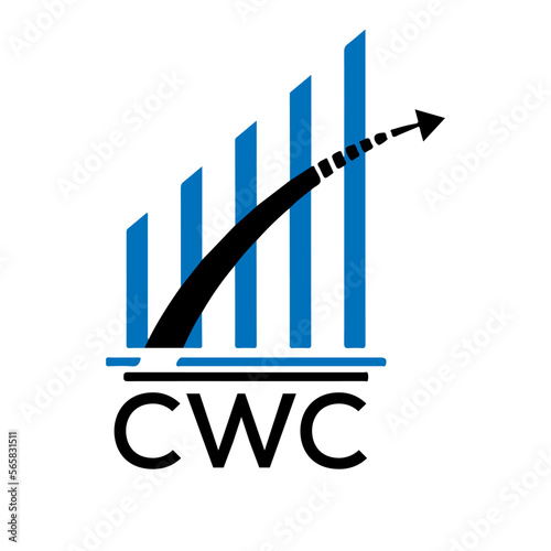 CWC letter logo. CWC blue image on white background. CWC vector logo design for entrepreneur and business. CWC best icon.
 photo