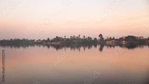 Sun rise at Nile river while Nile cruise