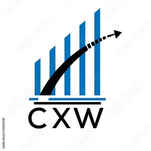 CXW letter logo. CXW blue image on white background. CXW vector logo design for entrepreneur and business. CXW best icon.
 photo