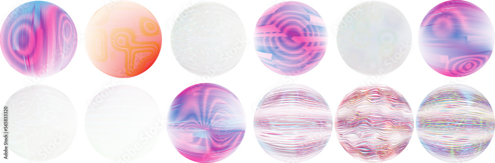 Fototapeta premium Set of spheres . Lines constructed transparent sphere .Vector .Technology sphere Logo . Design element for posters, social media, templates, flyers, brochures . Abstract trendy transparent circles