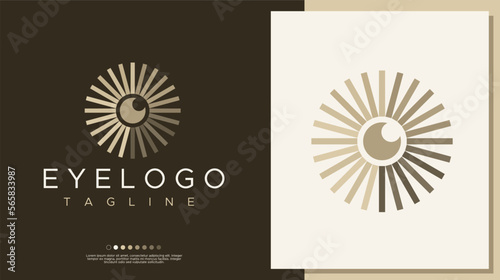 Vintage eye ball logo design template