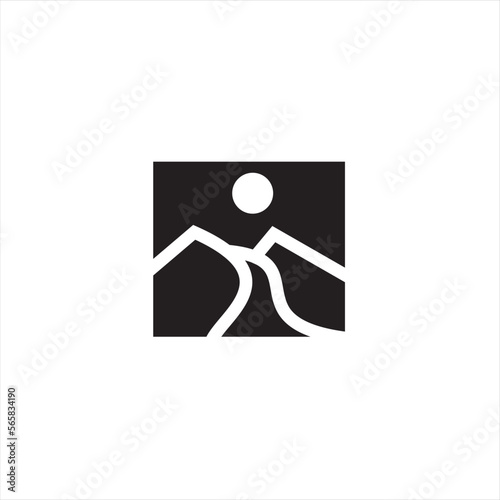 Mountain line elements in a simple and modern style , can be used in various media easily.
