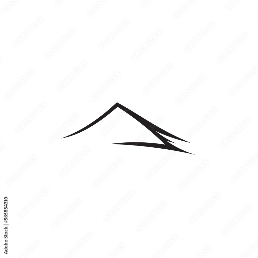 Mountain line elements in a simple and modern style , can be used in various media easily.