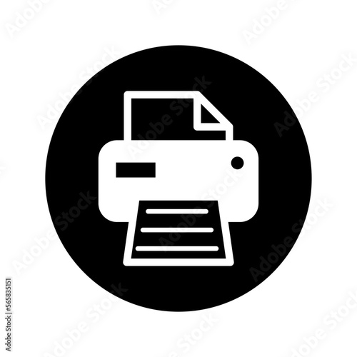 Printer document web icon, printout machine technology flat sign vector illustration