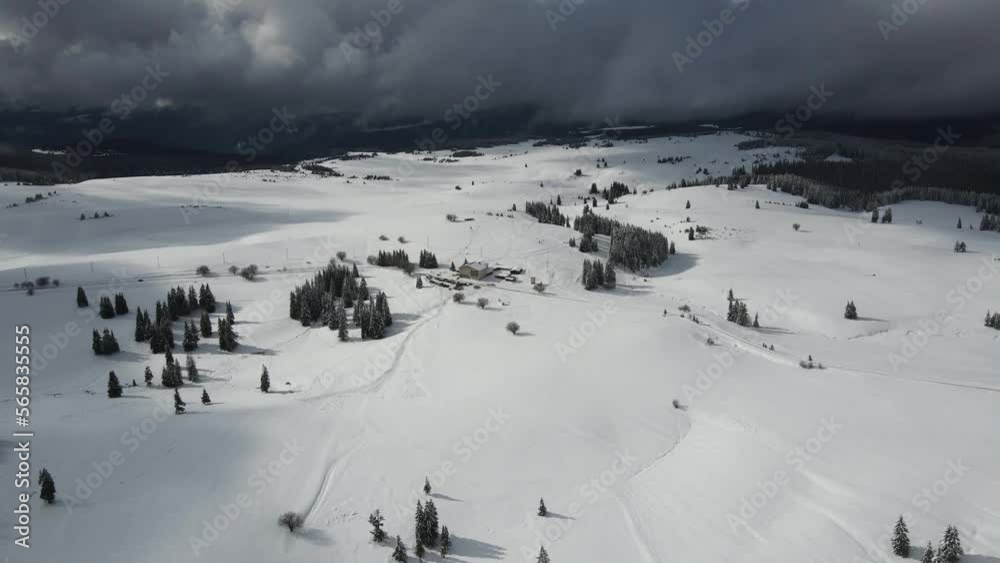 Amazing Aerial winter view of Rila mountain near Belmeken Dam, Bulgaria Amazing Aerial winter view of Rila mountain near Belmeken Dam, Bulgaria