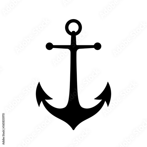 Anchor black icon. Simple vector glyph. Isolated element on white background. Best for web, print, logo creating and branding design.