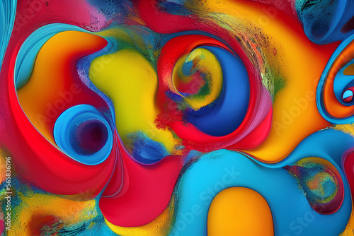 Splashing Color Surealistic Composition Art