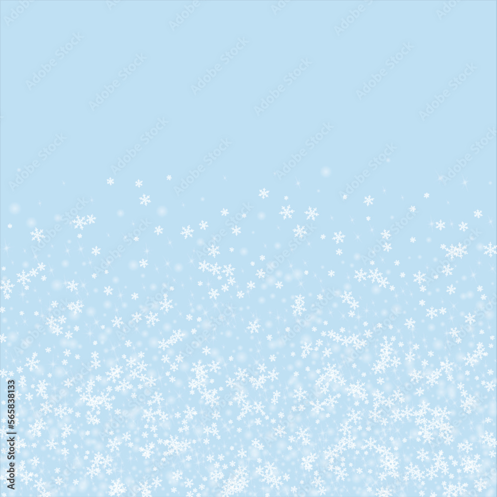 Falling snowflakes christmas background. Subtle