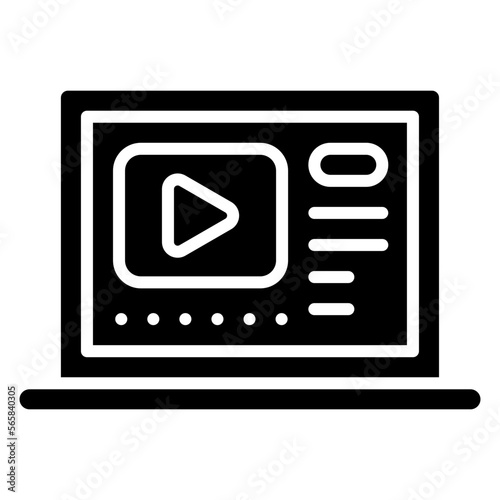 streaming video on laptop illustration