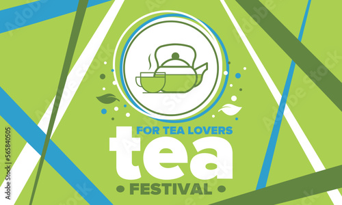 Tea Festival. For tea lovers. Event for professionals in the tea industry. Tea ceremony. Delicious leaf tea. Cafes and restaurants. Trainings for baristas from staff schools. Creative Illustration