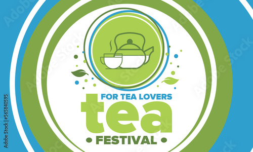 Tea Festival. For tea lovers. Event for professionals in the tea industry. Tea ceremony. Delicious leaf tea. Cafes and restaurants. Trainings for baristas from staff schools. Creative Illustration